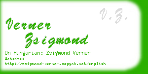 verner zsigmond business card